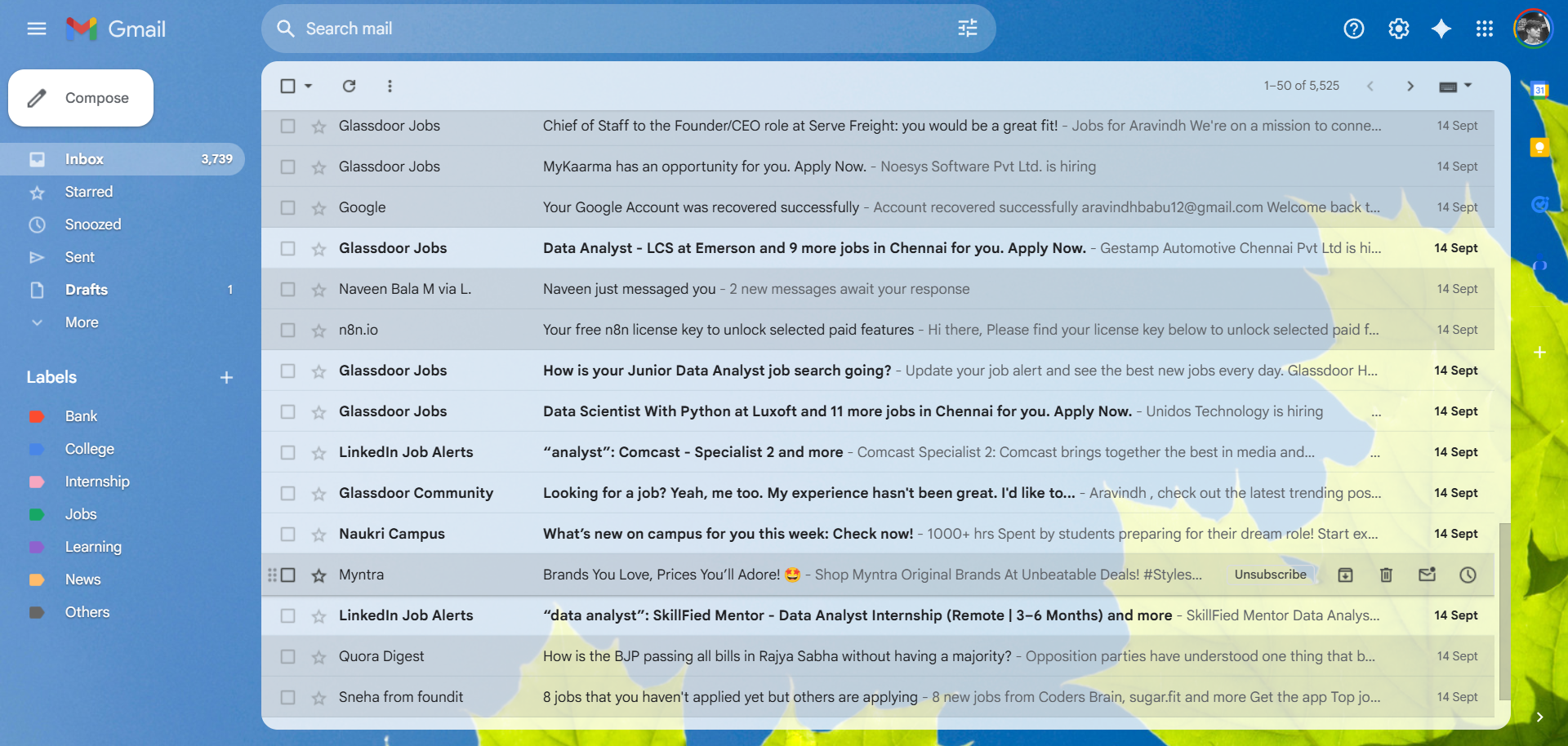 Clumsy, unorganized Gmail inbox